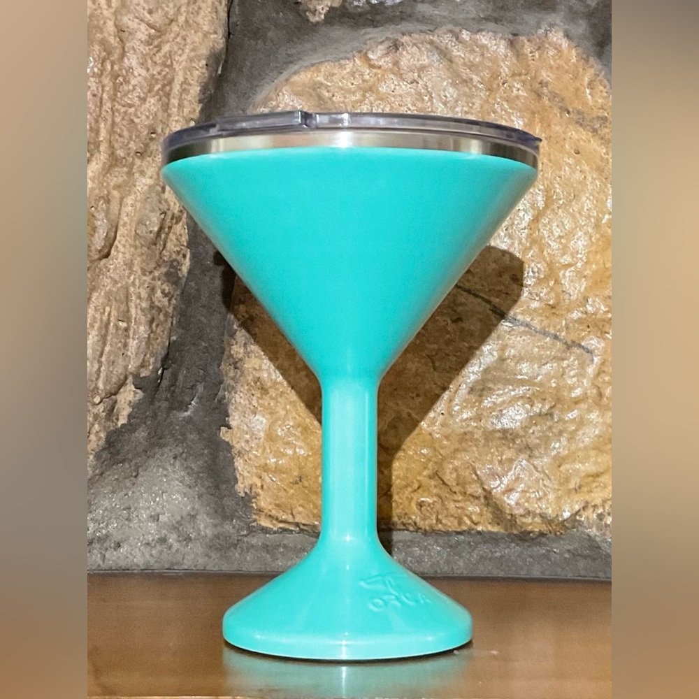 Orca Teal Chasertini Insulated Martini Style Cup/Tumbler with Whale Tip Flip top